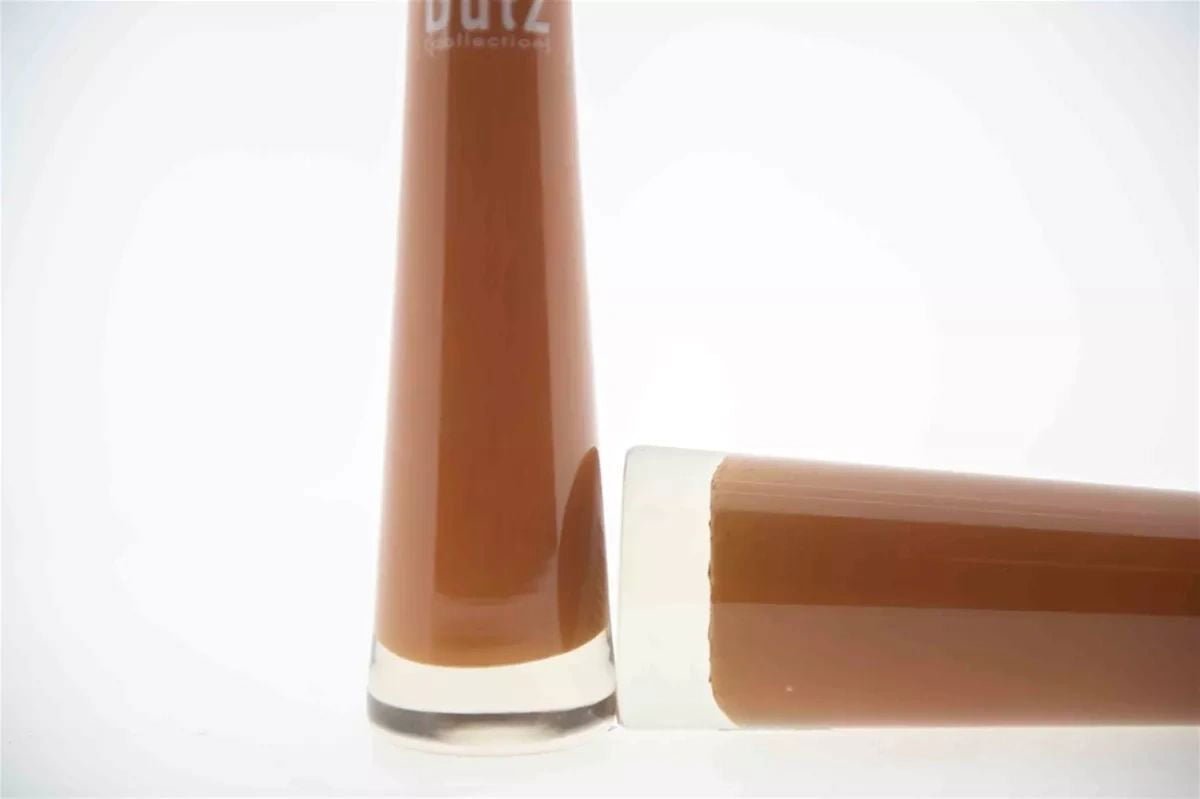 Rustic Brown Mouth Blown Glass Solifleur Vase