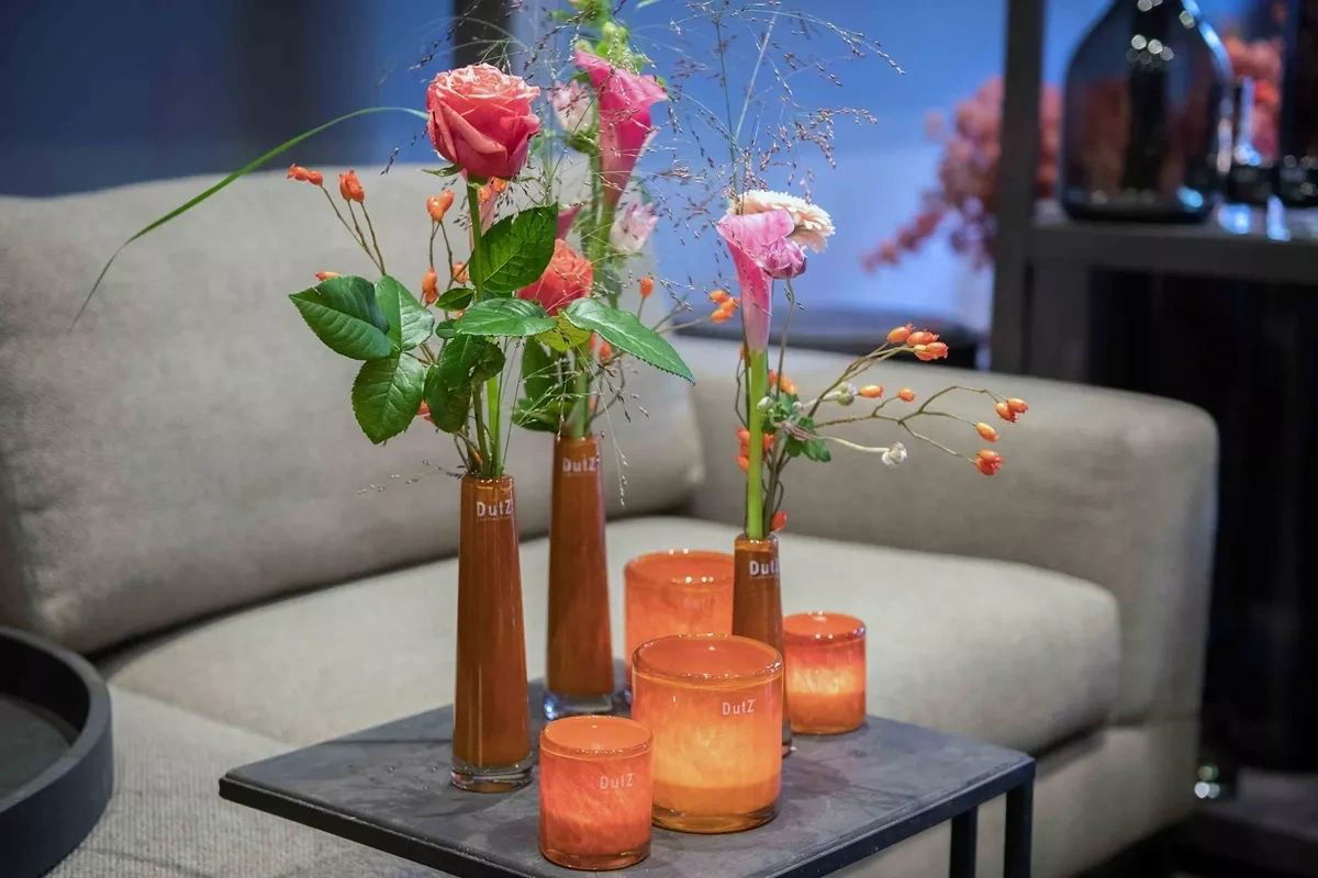 Rustic Brown Mouth Blown Glass Solifleur Vase