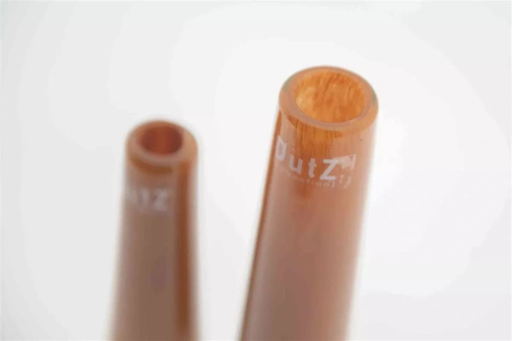 Rustic Brown Mouth Blown Glass Solifleur Vase