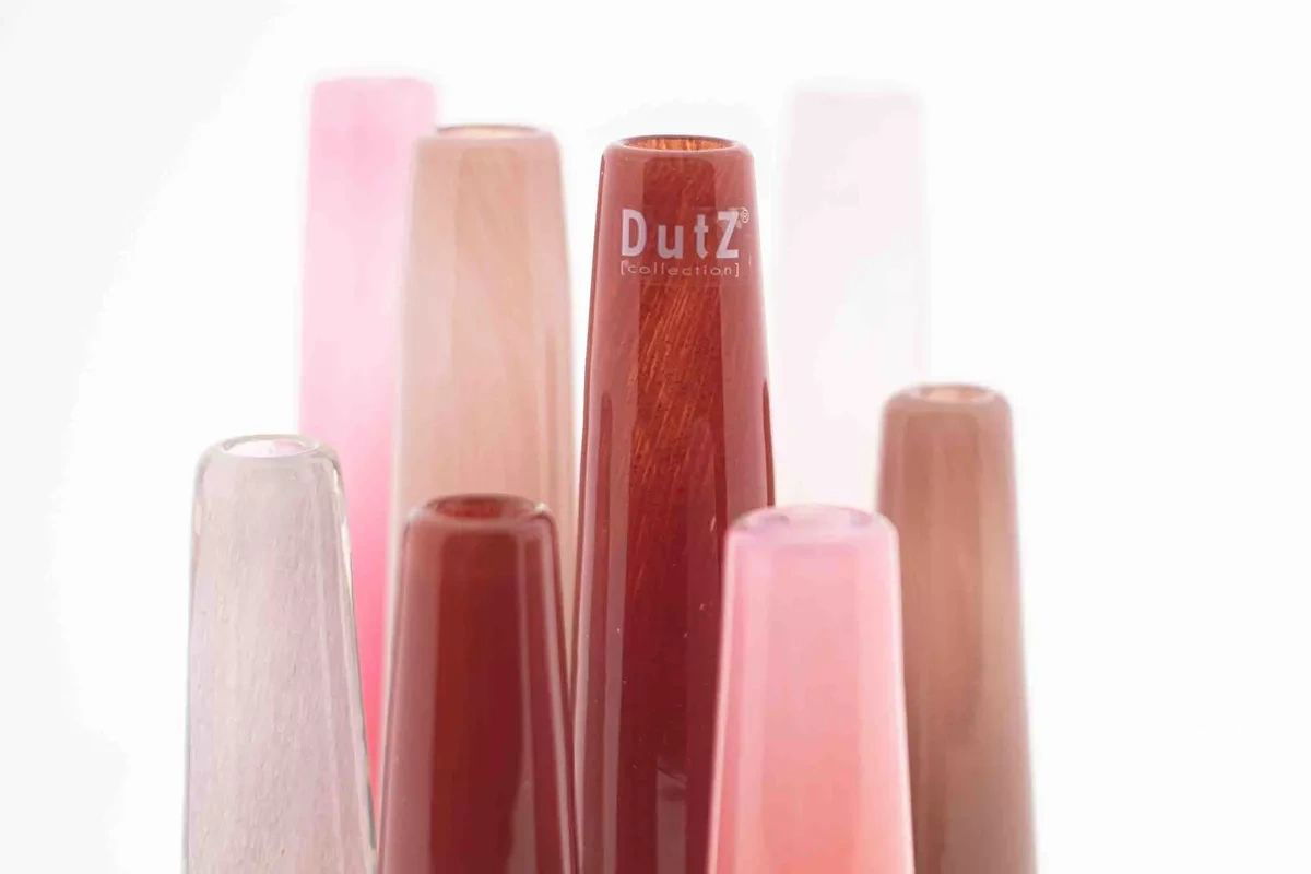 Red Mouth Blown Glass Solifleur Vase