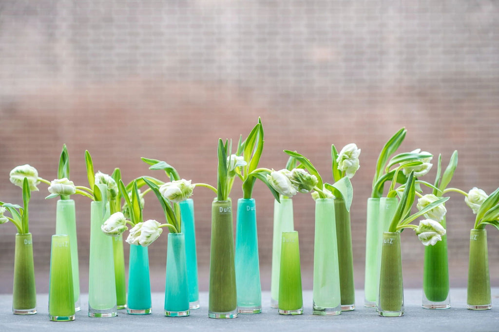 Navy Mouth Blown Glass Solifleur Vase