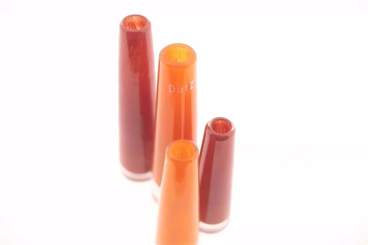 Red Mouth Blown Glass Solifleur Vase