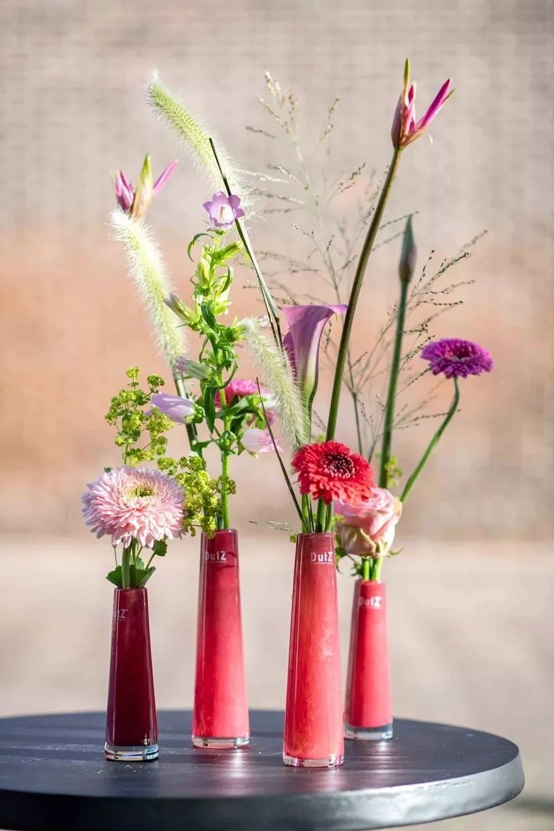 Raspberry Solifleur Single Stem Vase Handblown Glass