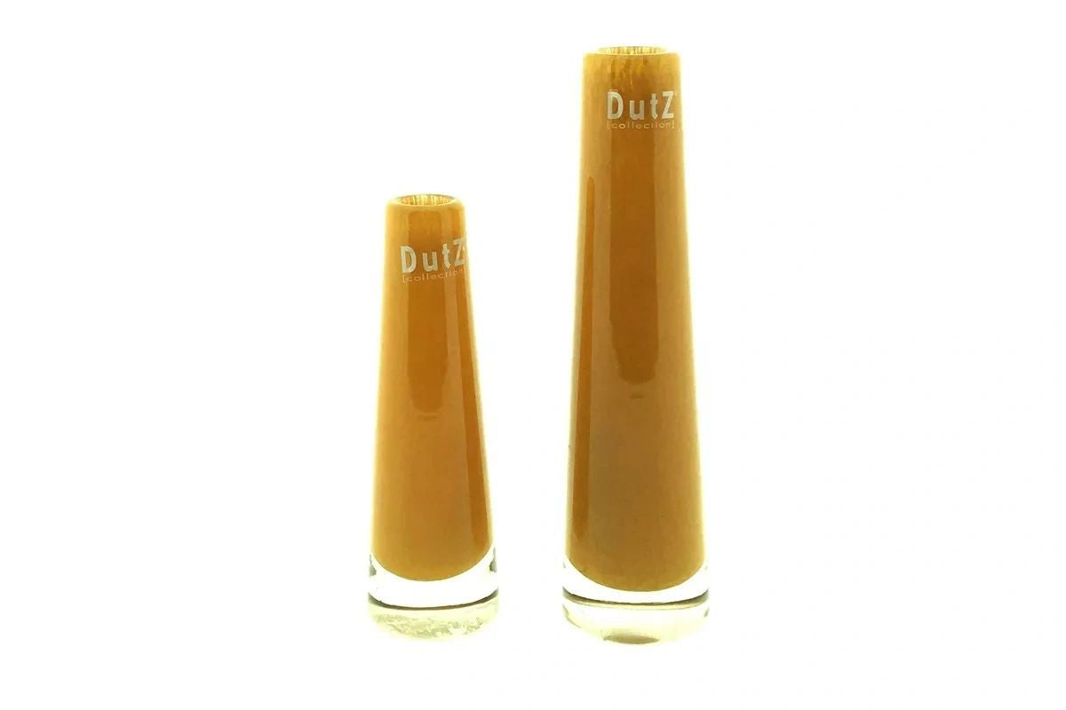 Gold Topaz Solifleur Vase Mouth Blown Glass