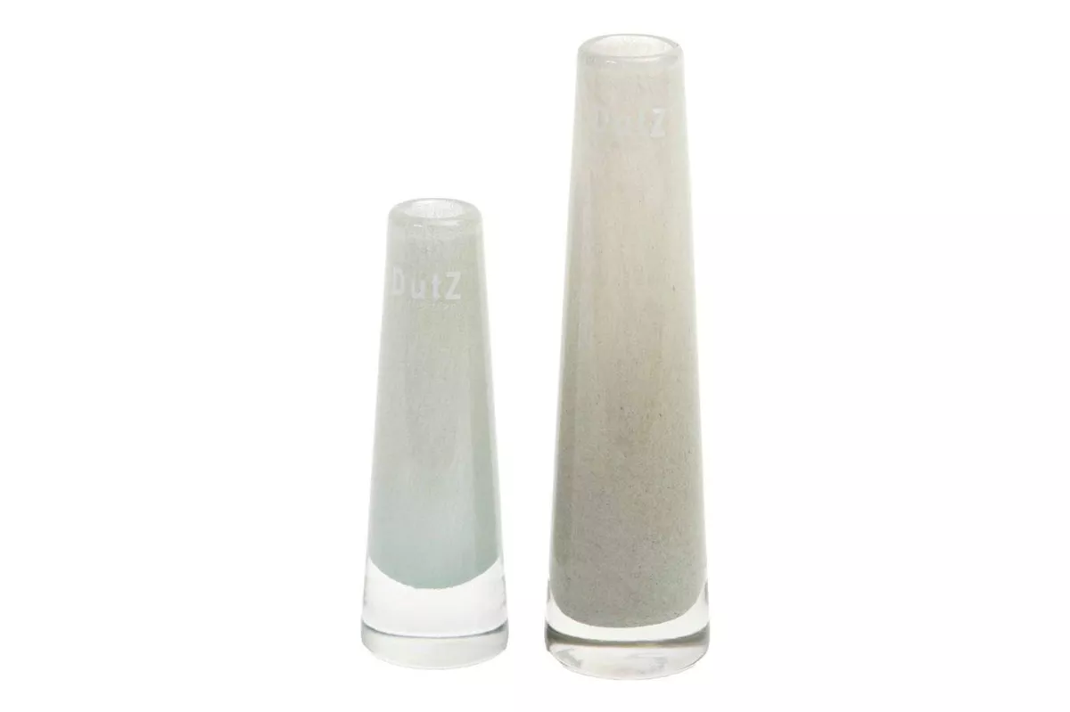Light Grey Mouth Blown Glass Bud Vase