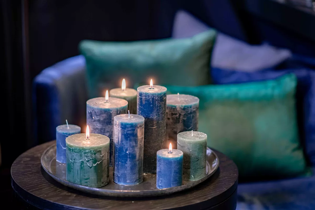 Luxury Rustic Candle in Navy Blue