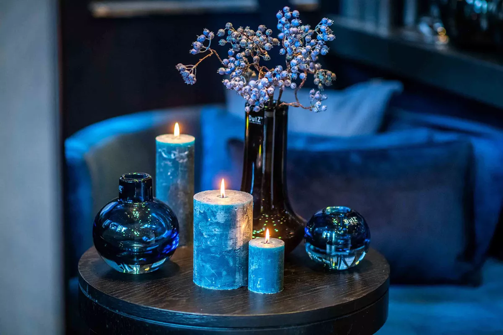 Luxury Rustic Candle in Navy Blue