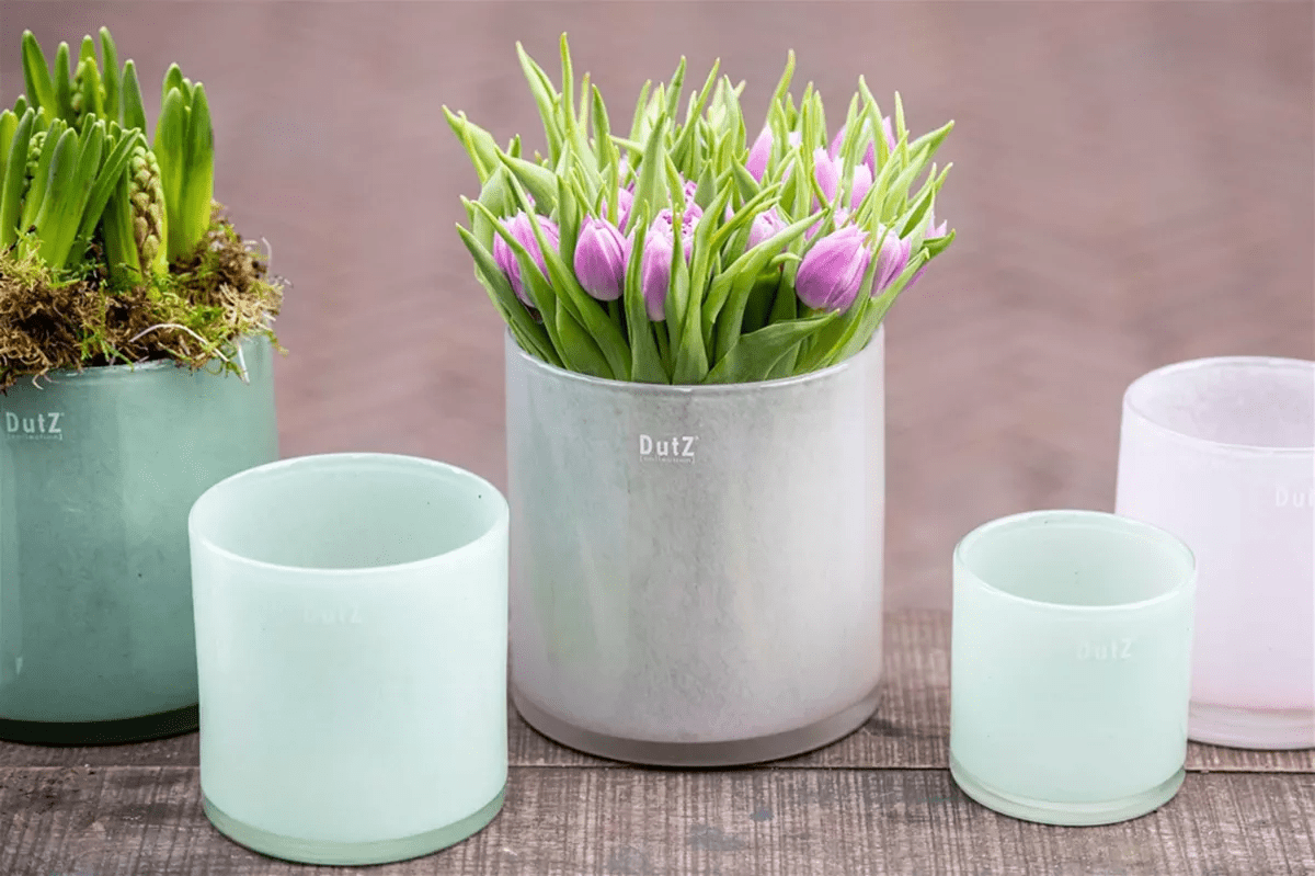 White Cylinder Votive Glass Candle Holder