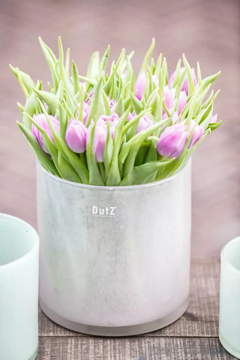 White Cylinder Votive Glass Candle Holder