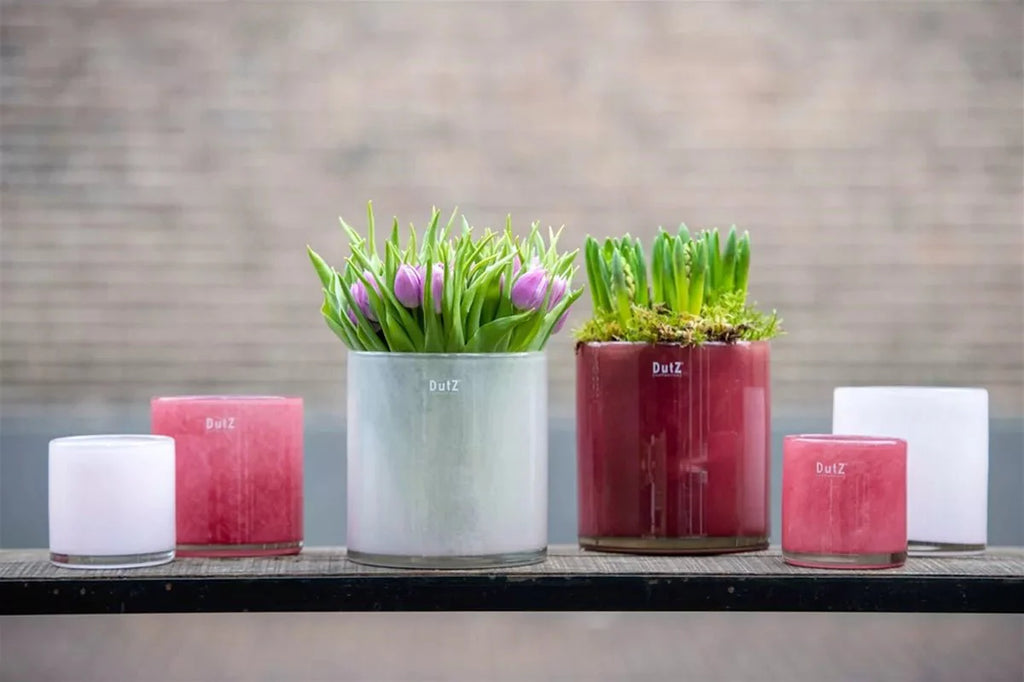White Cylinder Votive Glass Candle Holder