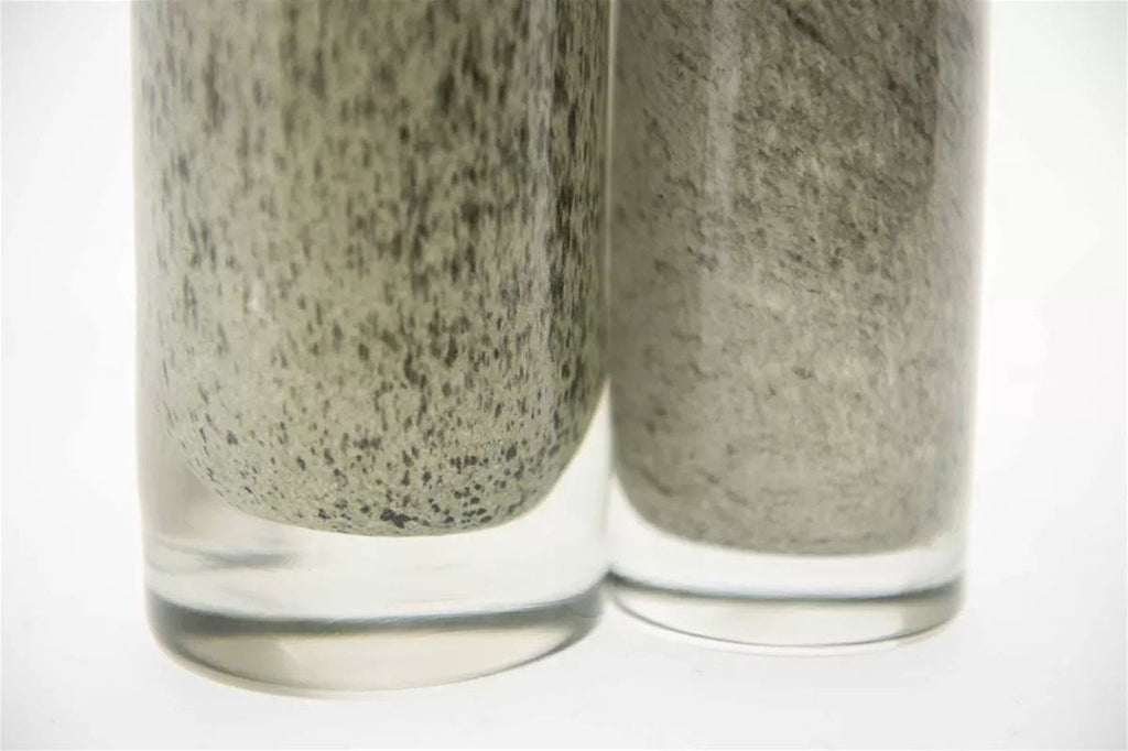 Cylinder Vase Height 25cm in Newgrey Mouth Blown Glass