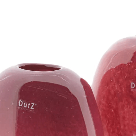 Red Bubbles Oval Glass Vase