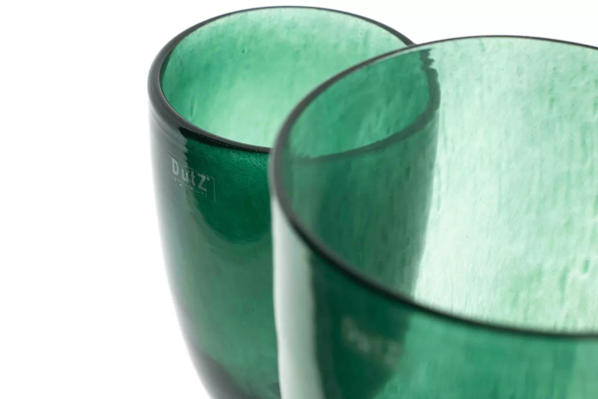 Dark Green Mouth Blown Flower Vase