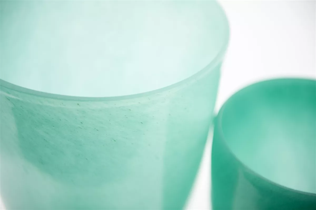 Dark Green Mouth Blown Flower Vase