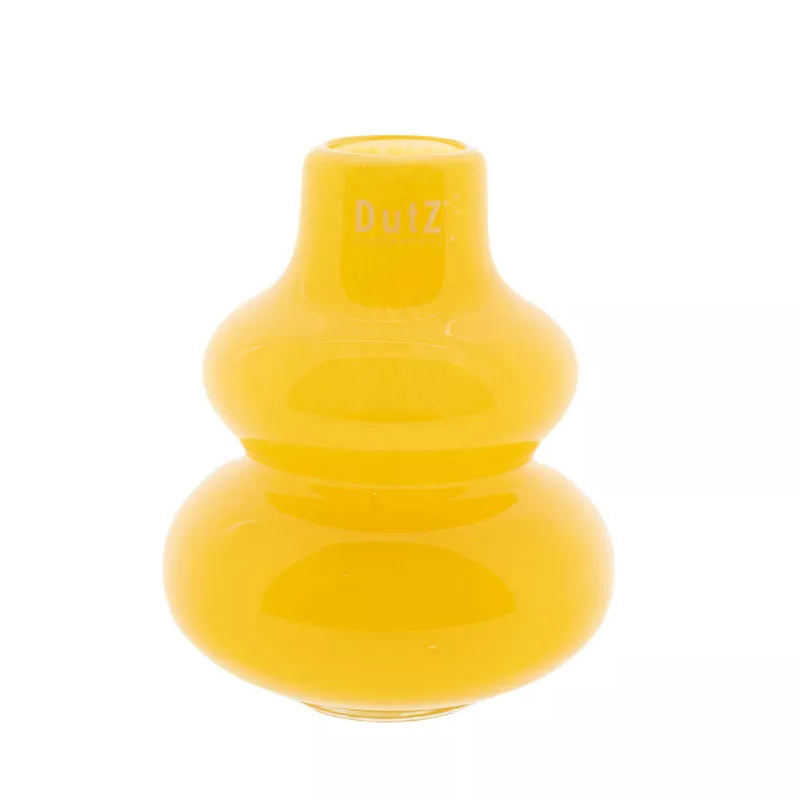 Ochre Mouth Blown Glass Vase Small 16cm Height