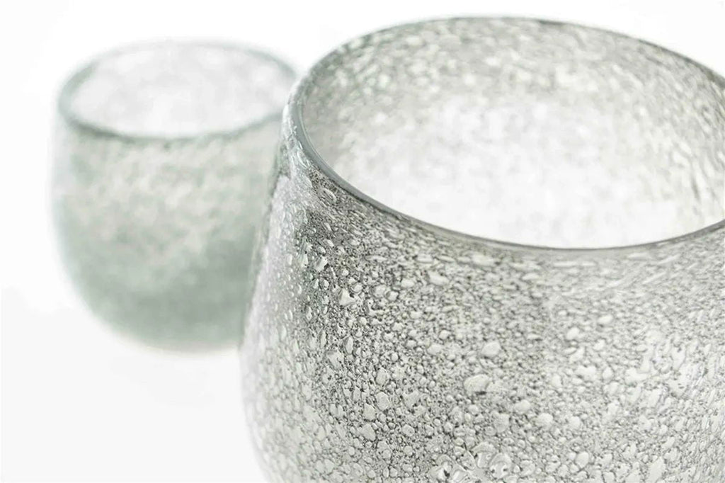 Glass Hurricane Candleholder with Shimmer Effect