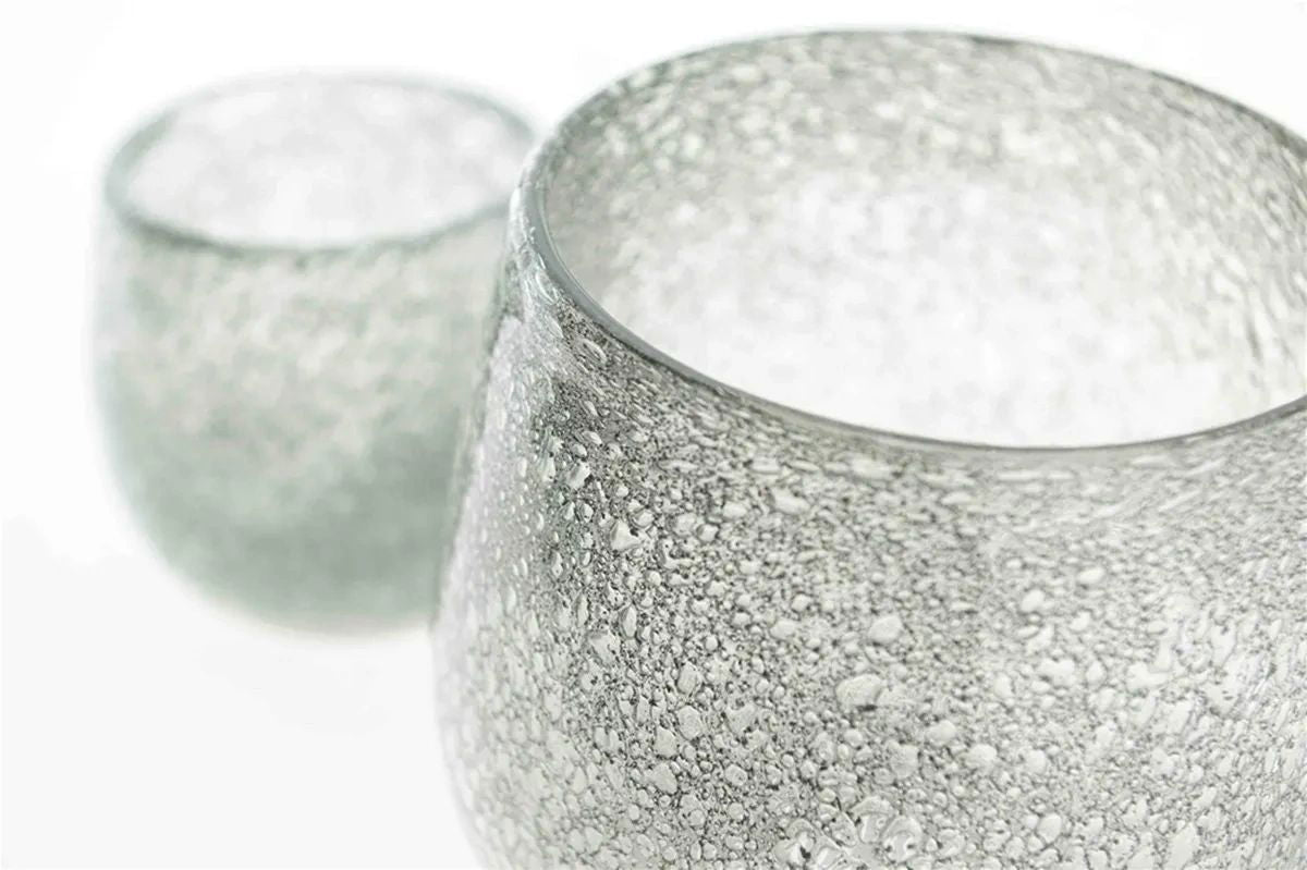 Glass Hurricane Candleholder with Shimmer Effect