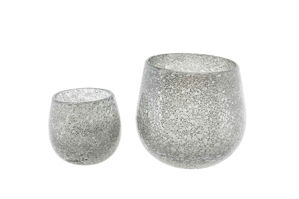 Glass Hurricane Candleholder with Shimmer Effect