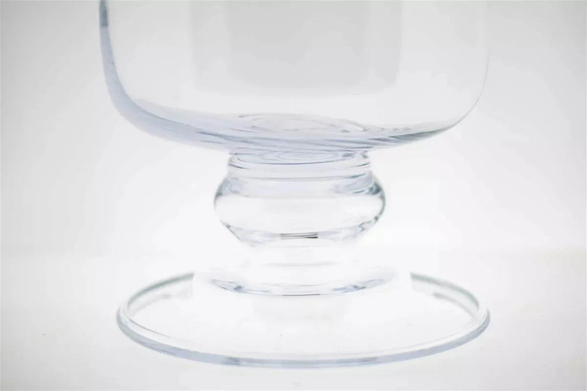 Hand Blown Hurricane Clear Glass Vase
