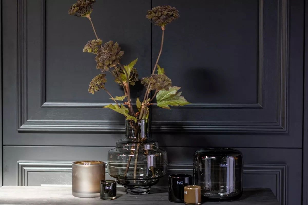 Smoke Luxe Vase - Mouth Blown Glass