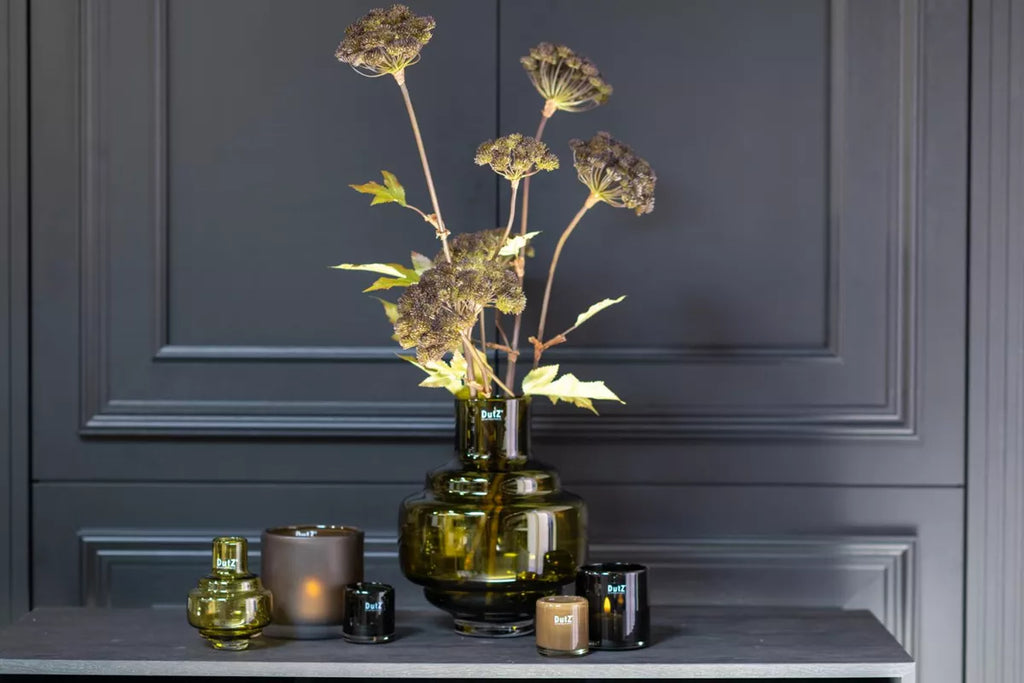 Olive Luxe Mouth Blown Glass Vase