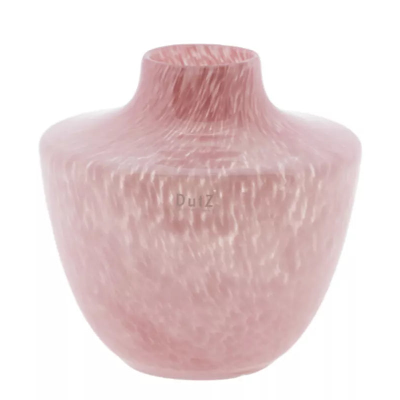 Pink Mouth Blown Glass Vase