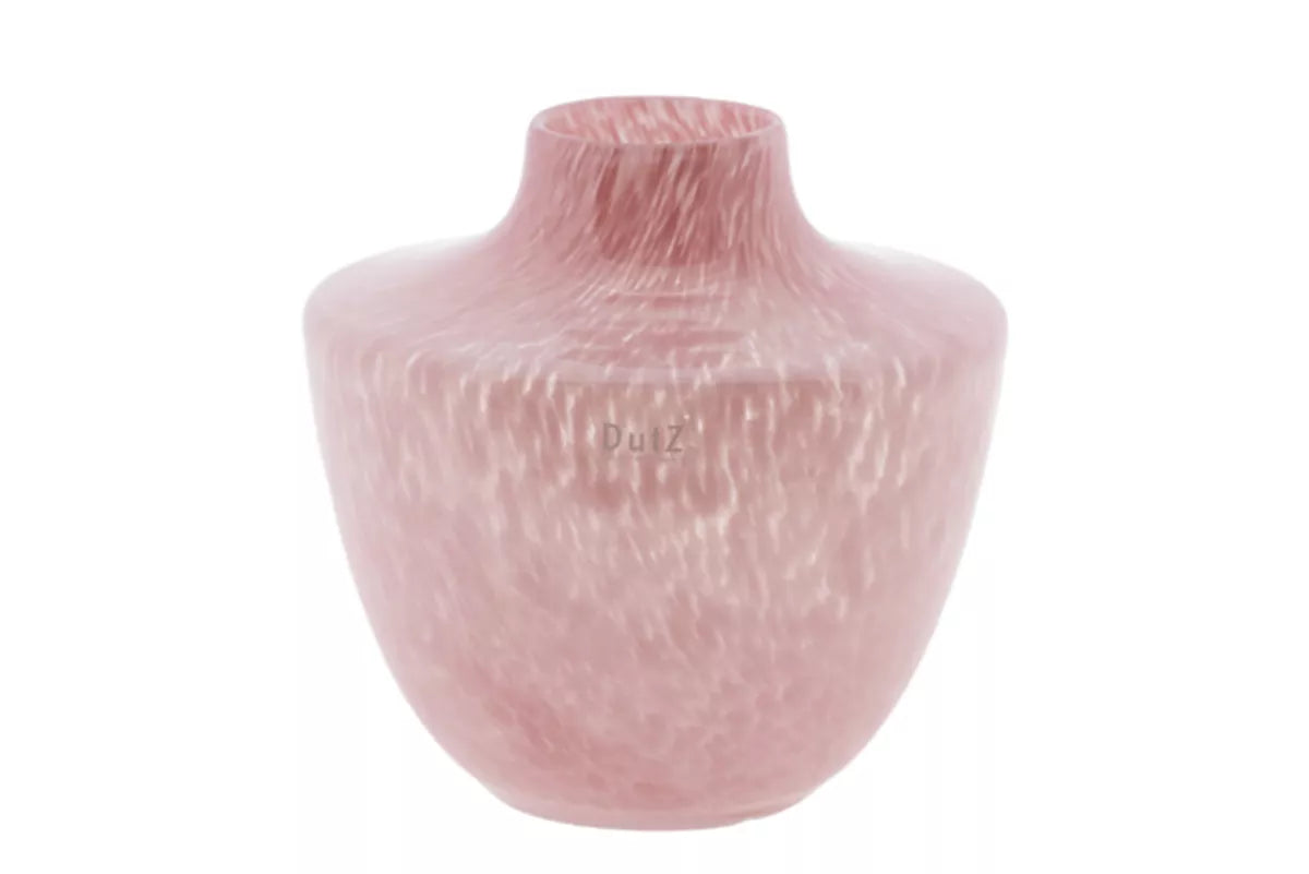 Pink Mouth Blown Glass Vase