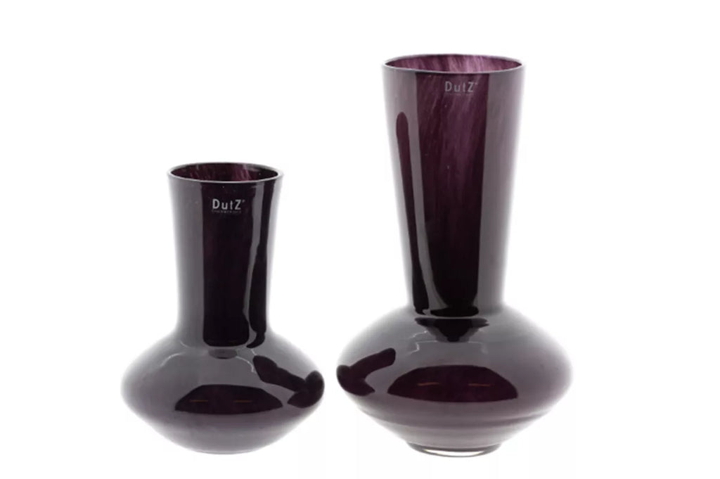 Plum Glass Vase for Long Flowers