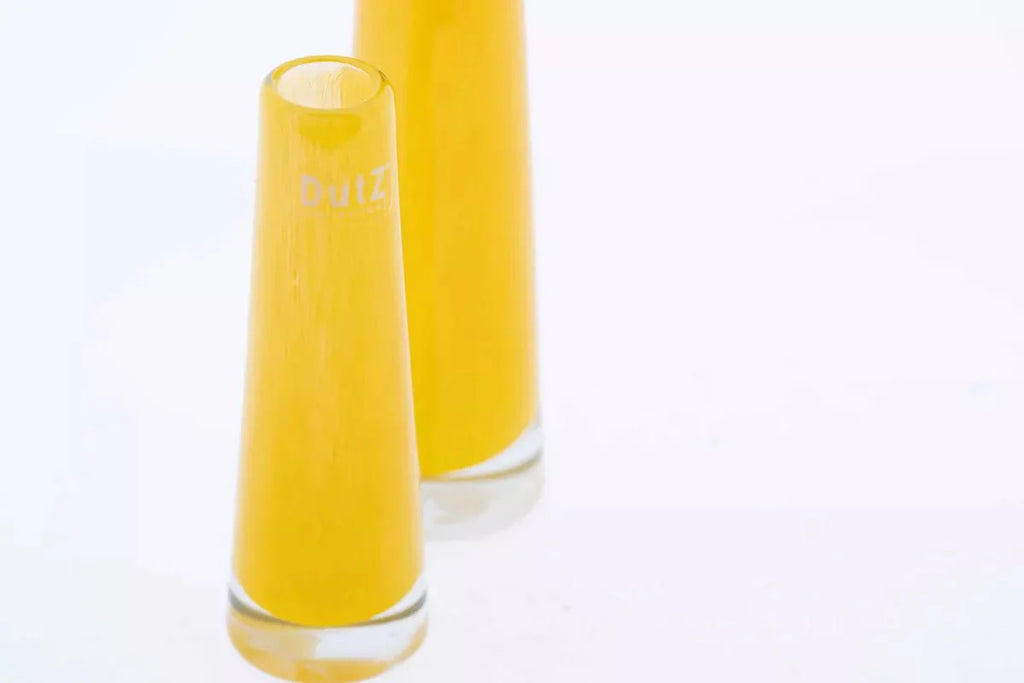 Ochre Yellow Solifleur Vase Mouthblown Glass