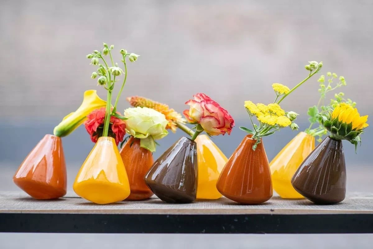 Tumbling Vase Taupe 12cm Height