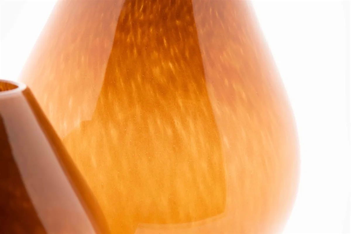 Rusted Brown Mouth Blown Glass Vase