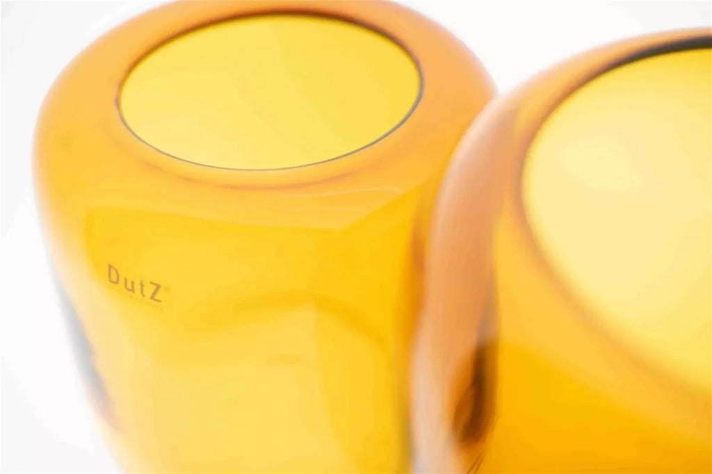 Mazurka Amber Mouth Blown Glass Vase