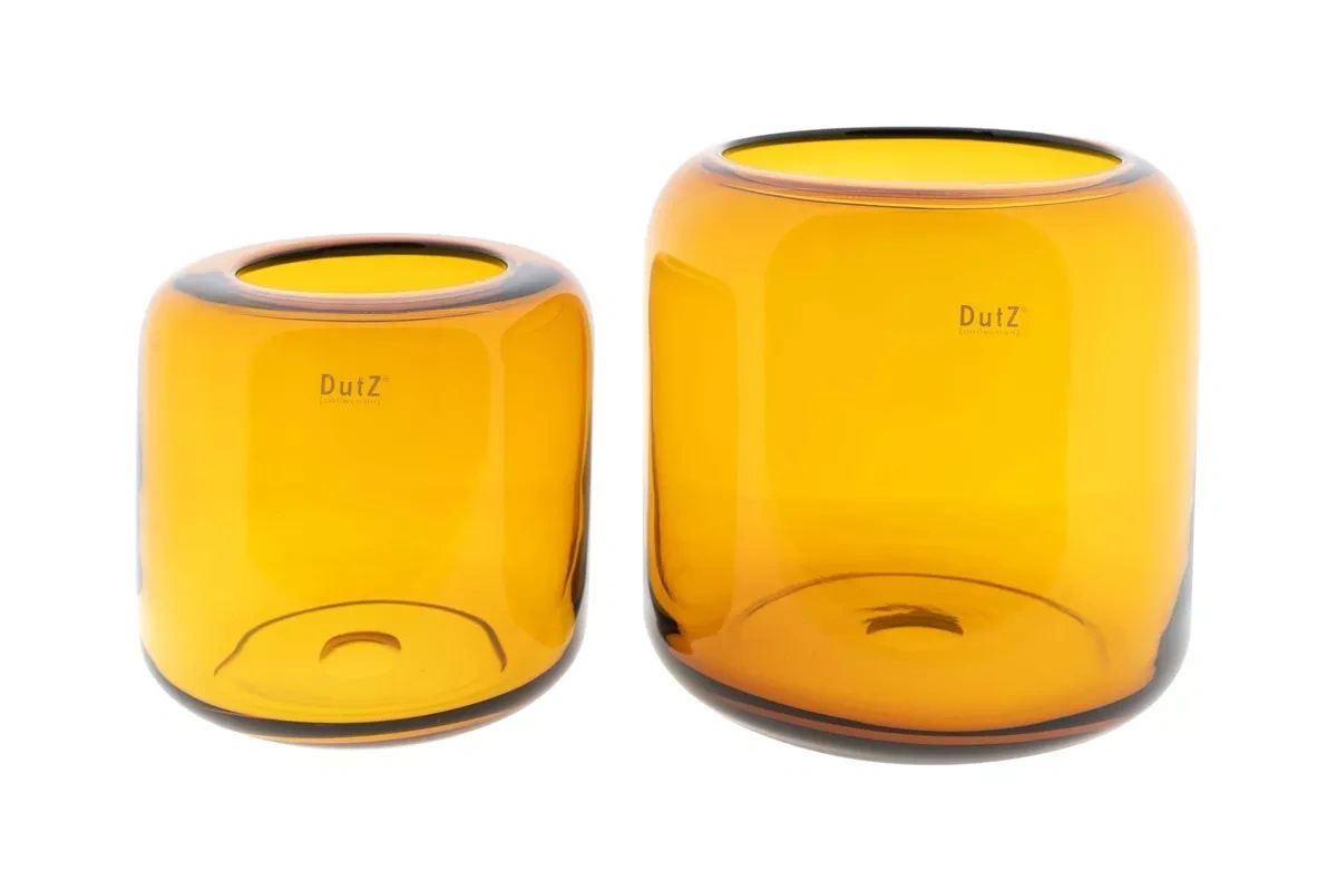 Mazurka Amber Mouth Blown Glass Vase