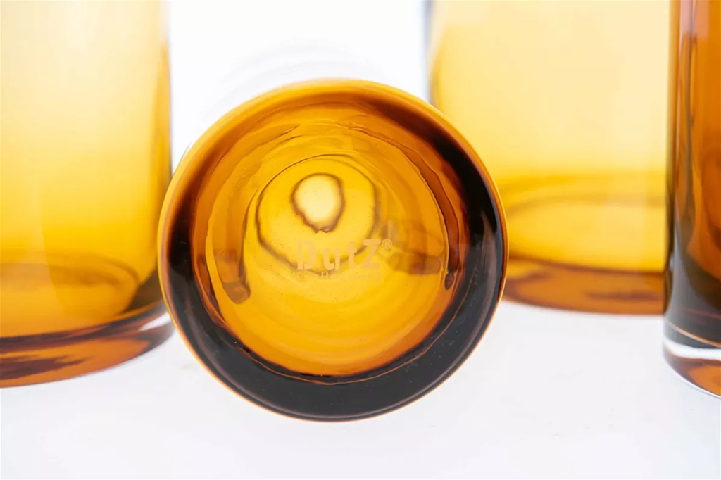 Longo Amber Mouth Blown Glass Vase