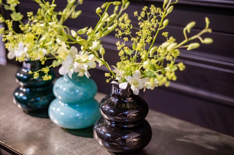 Smoke Mouth Blown Glass Vase Small 16cm Height