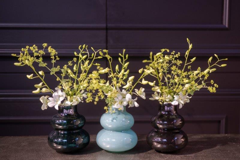 Smoke Mouth Blown Glass Vase Small 16cm Height