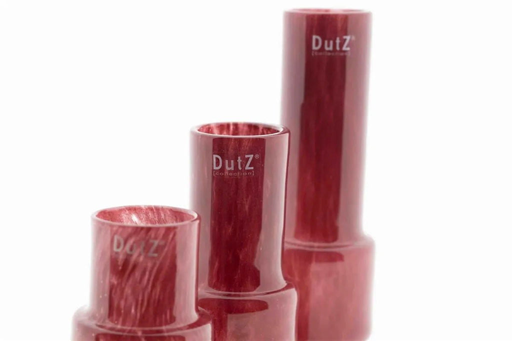 Raspberry Cylinder Vase Hand Blown Glass