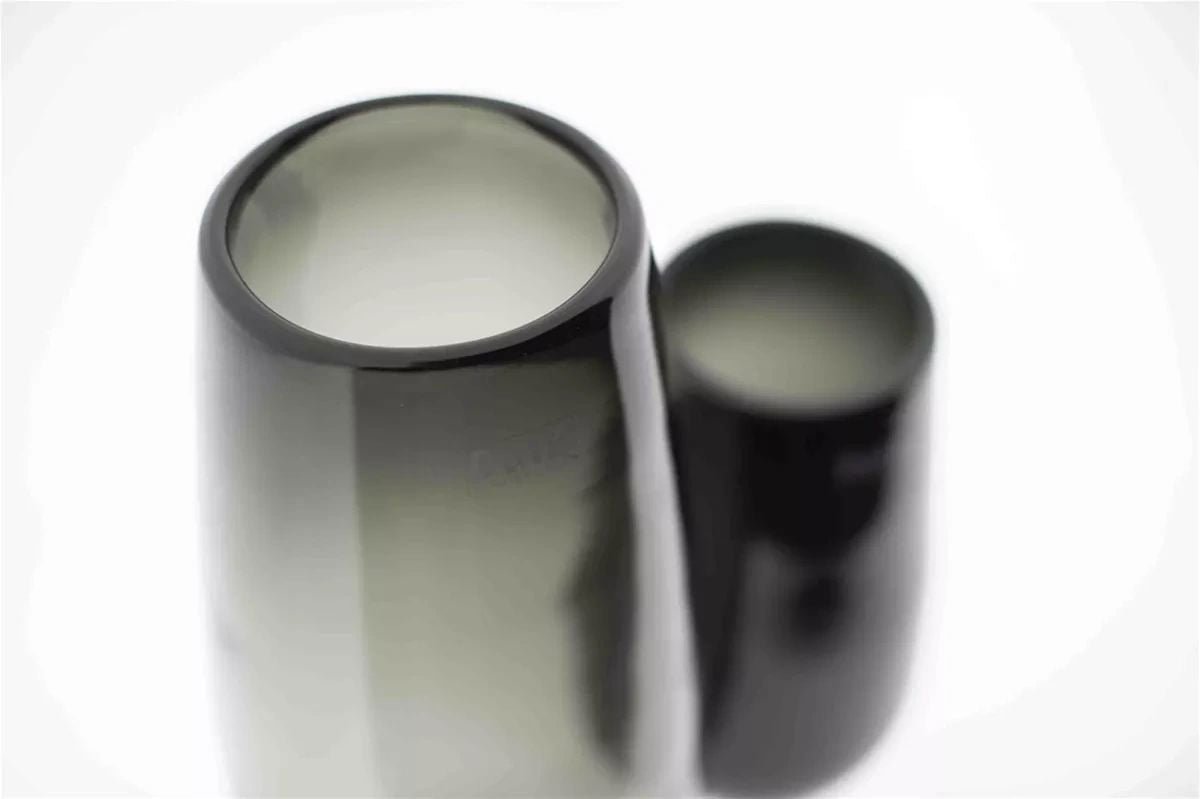 Robert Smoke Mouth Blown Glass Vase