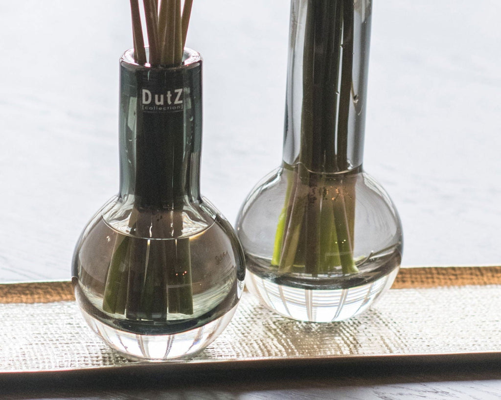 Grey Mouth Blown Glass Vase Masa