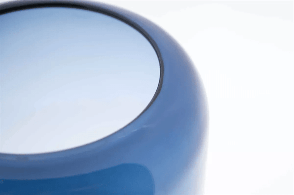 Mazurka Mouth Blown Glass Vase in Night Blue