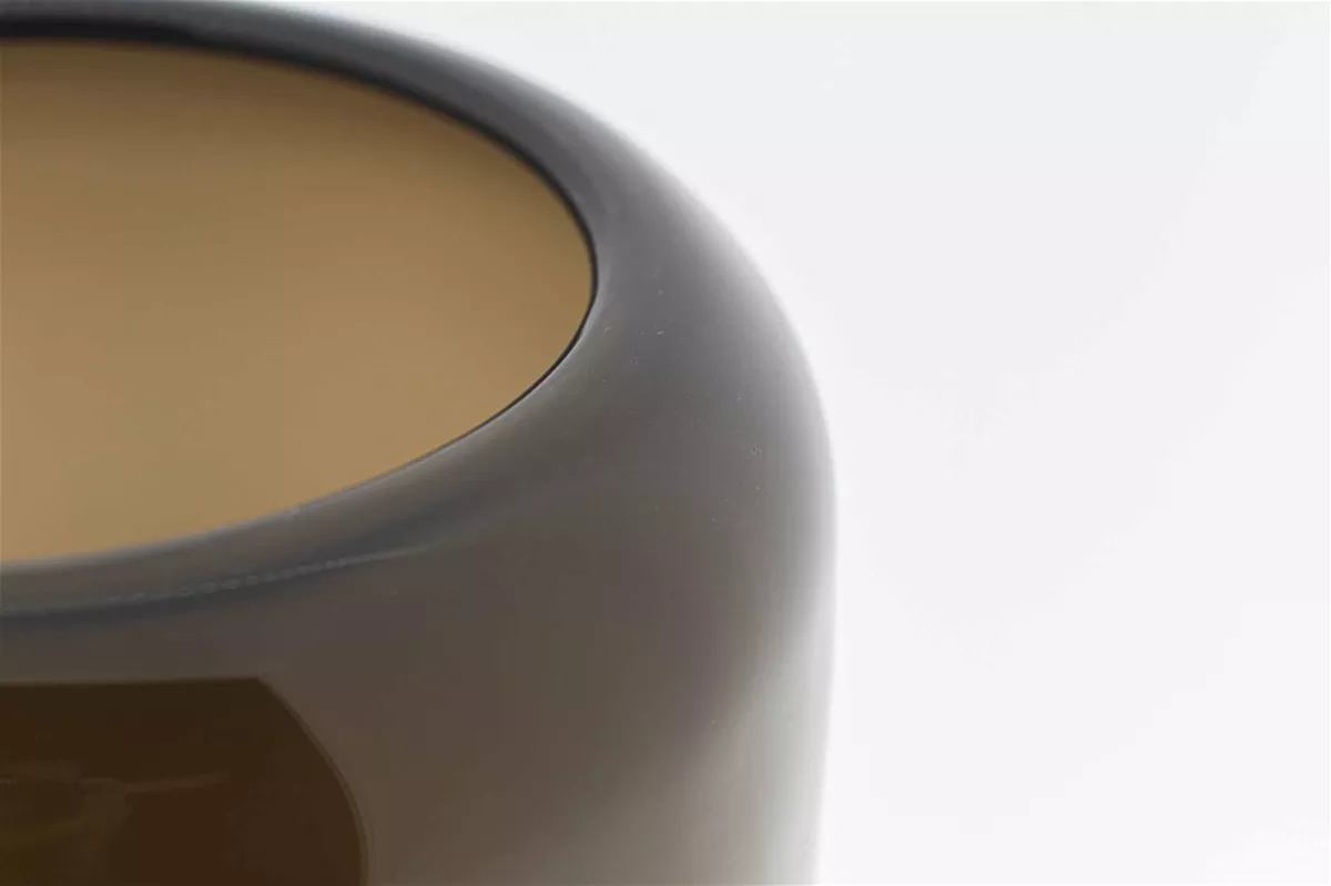 Smoky Brown Mouth Blown Glass Vase Mazurka