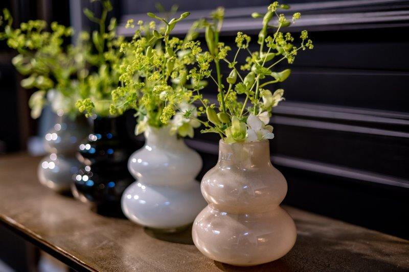 Smoke Mouth Blown Glass Vase Small 16cm Height