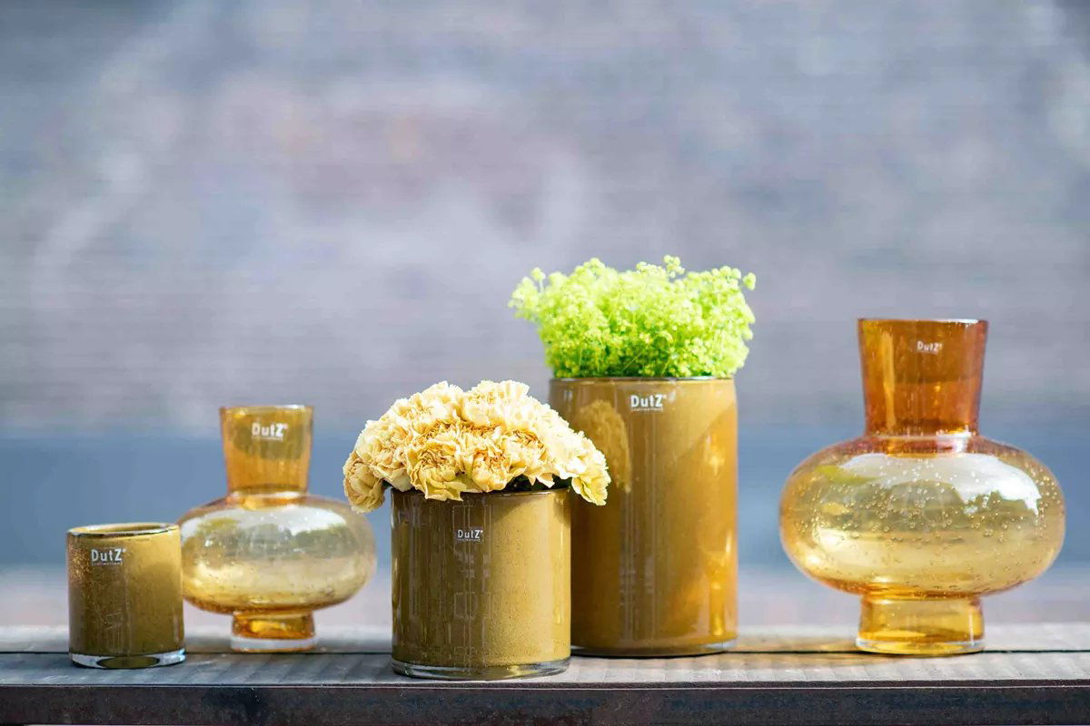 Cylinder Vase in Dark Cheddar, H23 D16 cm