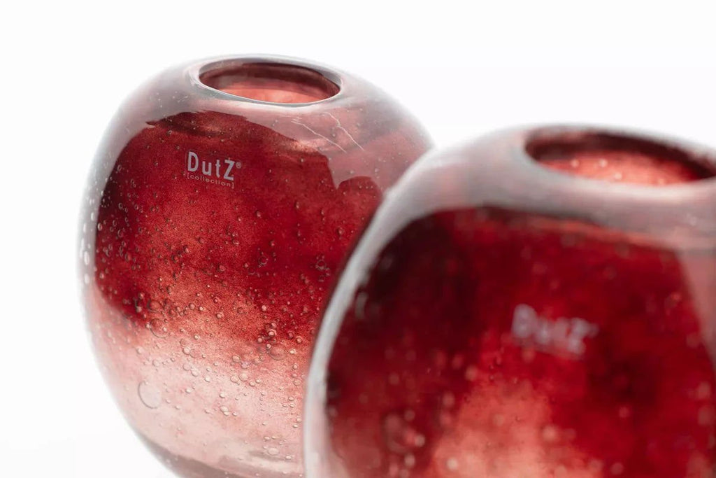 Ovali Bubbles Mouth Blown Glass Vase