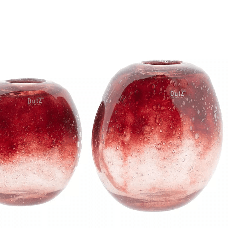 Ovali Bubbles Mouth Blown Glass Vase