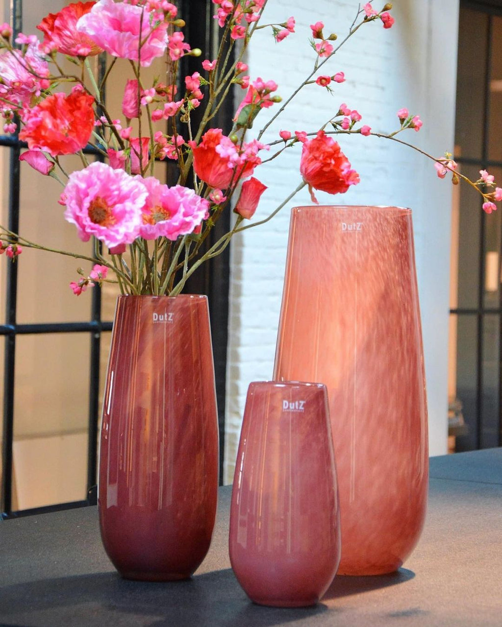 Robert Cranberry Mouth Blown Glass Vase