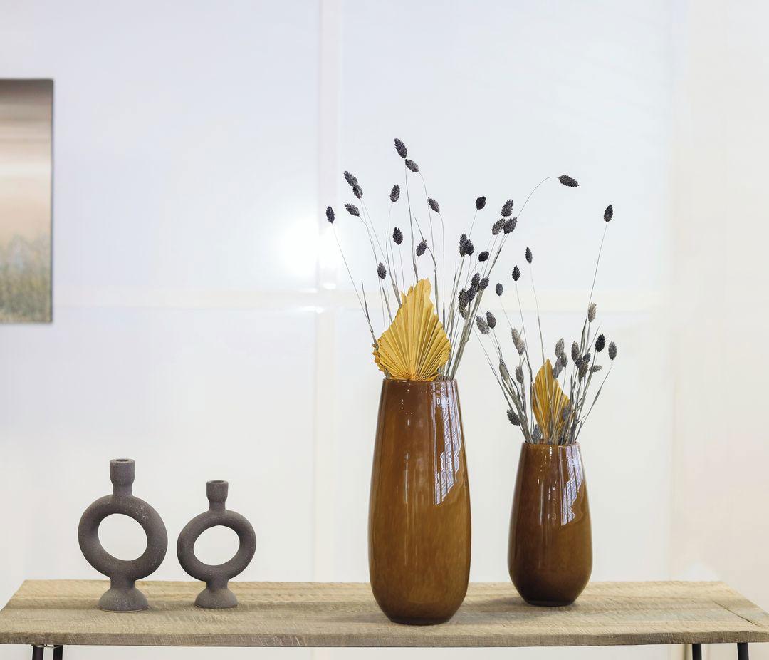 Robert Mouth Blown Brown Glass Vase