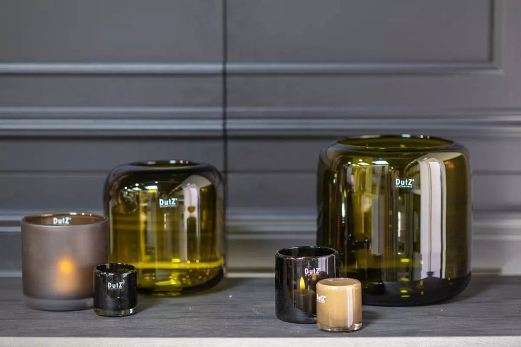 Mazurka Vase in Petrol Blue Mouth Blown Glass