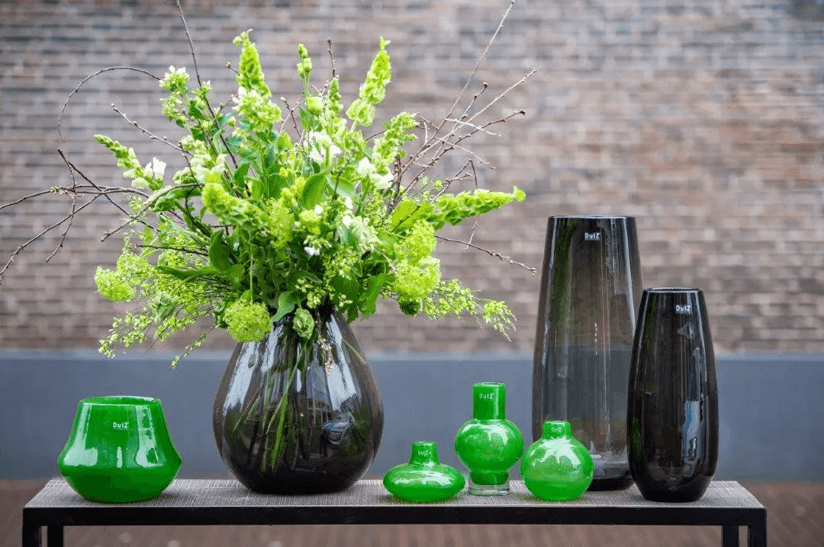 Smoke Druba Vase in Mouth Blown Glass