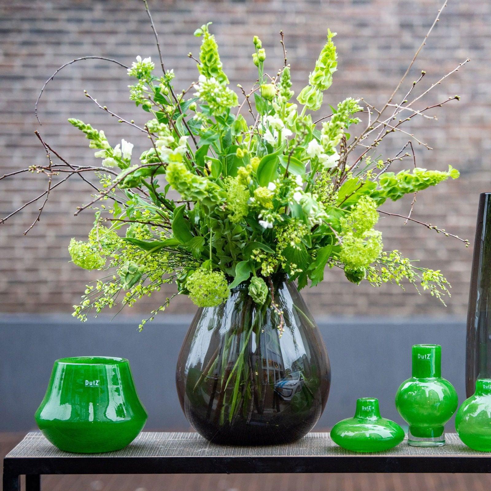 Smoke Druba Vase in Mouth Blown Glass